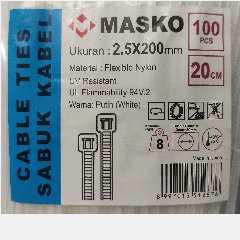 MASKO Kabel Ties 200 x 2.5 Putih @100pcs