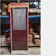 Pintu AL Kaca 1/2 M16 Wajik Coklat Kanan