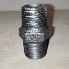 Double Nipple Drat Hitam 1/2″