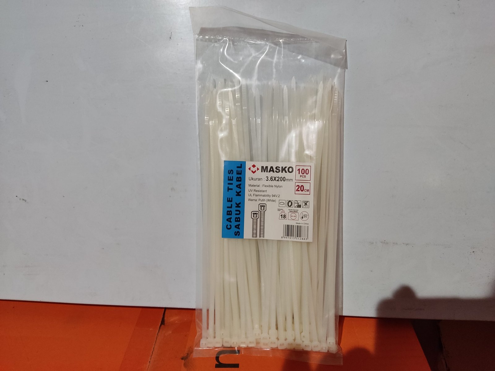 MASKO Kabel Ties 200 x 3.6 Putih @100pcs