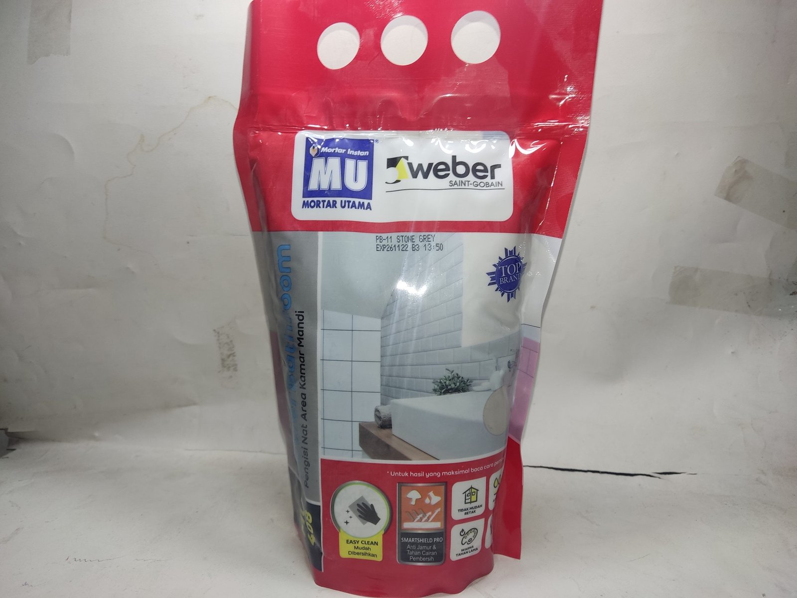 MU-408 PowerBath Tile Grout @1kg Stone Grey