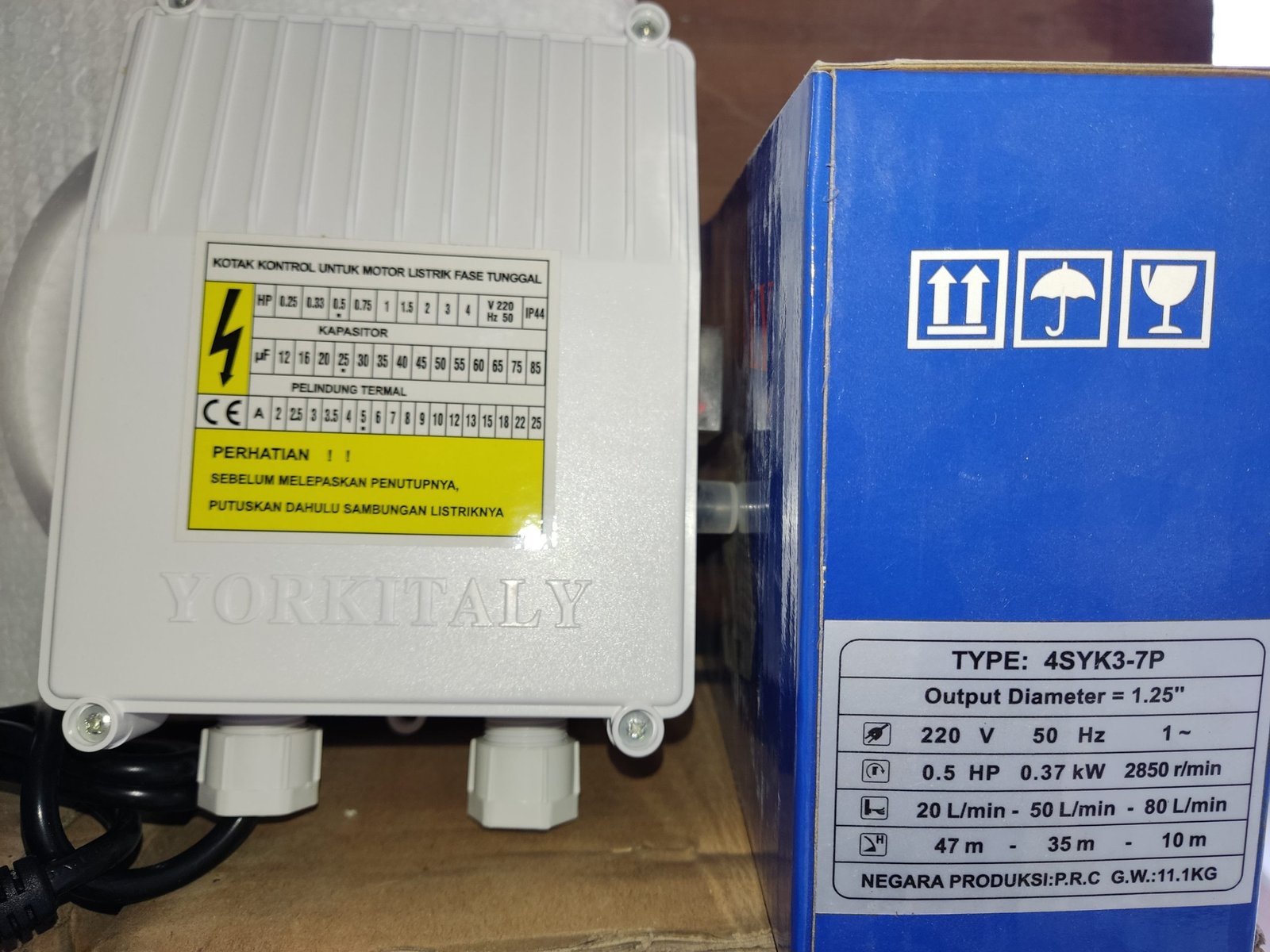 Submersible YORK 4″ SYK 3-7 P (0.5 HP)