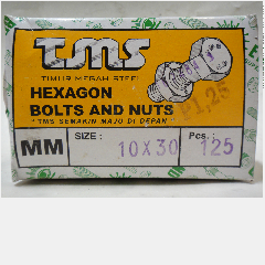 Baut + Mur Galv TMS M10 x 30mm Kuning