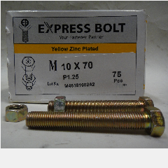 Baut + Mur Galv TMS M10 x 70mm Kuning