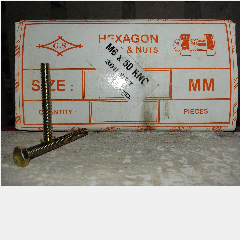 Baut + Mur Galv PATTA M6 x 50mm Kuning