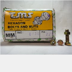 Baut + Mur Galv TMS M8 x 30mm Kuning