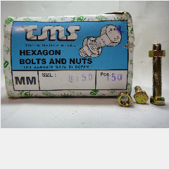 Baut + Mur Galv TMS M8 x 50mm Kuning