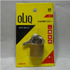 Gembok Besi Kuning Blister OLIQ 20mm @12pcs