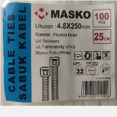 MASKO Kabel Ties 250 x 4.8 Putih @100pcs