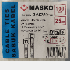 MASKO Kabel Ties 250 x 3.6 Putih @100pcs