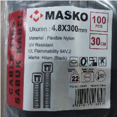 MASKO Kabel Ties 300 x 4.8 Hitam @100pcs