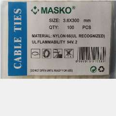 MASKO Kabel Ties 300 x 3.6 Putih @100pcs