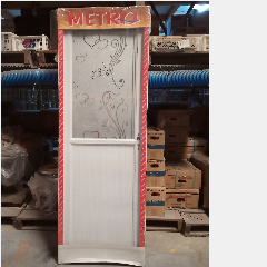 Pintu AL Kaca 1/2 M16 Wajik Coklat Kanan