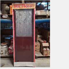 Pintu AL Kaca 1/2 Ikan/ Bunga Coklat Kiri