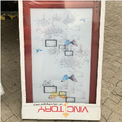 Pintu AL Kaca 1/2+Cermin Burung Coklat Kanan