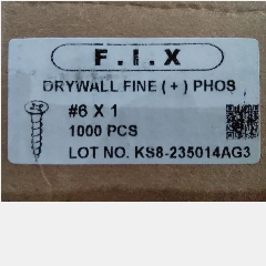 Sekrup Gypsum 6 x 1 (1000/15000) Hitam