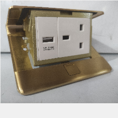 SIMON ZD011381 Floor Socket w/ BS Socket&USB
