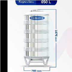 Tangki SS GRAND TSV1000 650L + Kaki