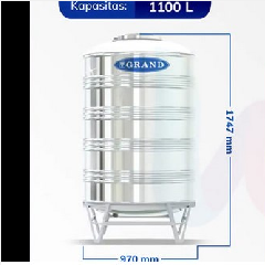 Tangki SS GRAND TSV1500 1100L + Kaki