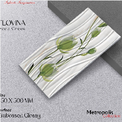 Keramik 25x50 ANTARES Flovina Deco Green