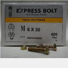 Baut + Mur TMS M6 x 30mm Kuning