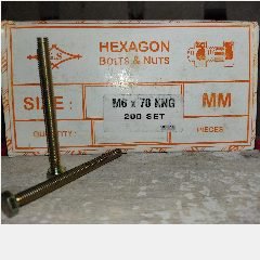 Baut + Mur PATTA M6 x 70mm Kuning