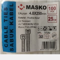 MASKO Kabel Ties 250 x 4.8 Putih @100pcs
