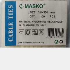 MASKO Kabel Ties 300 x 3.6 Putih @100pcs