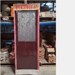 Pintu AL Kaca 1/4 M16 Wajik Coklat Kanan