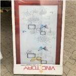 Pintu AL Kaca 1/2+Cermin Burung Coklat Kanan