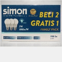 SIMON N62E0-1148 Family Pack Led 7w @3pc(32)