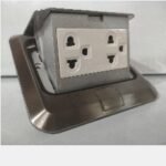 SIMON ZD021287 Floor Socket SS w/ Twin Euro-