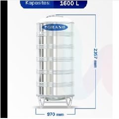 Tangki SS GRAND TSV2000 1600L + Kaki
