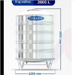 Tangki SS GRAND TSV2500 2000L + Kaki